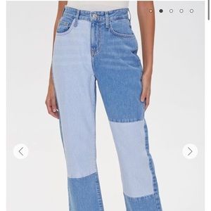 Straight leg reworked jeans
